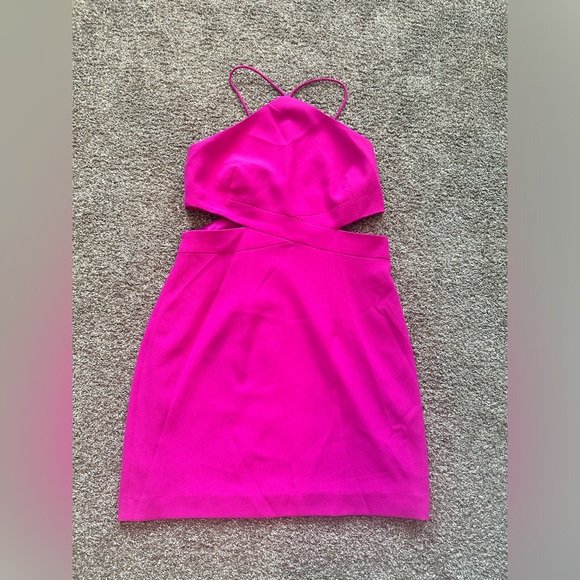Aidan Mattox Dresses & Skirts - Aidan Matrix Stunning Fushia Mini Dress with Cutout